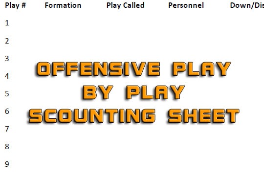 offense play by play scouting sheet