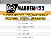 madden nfl 23 offensive formation list