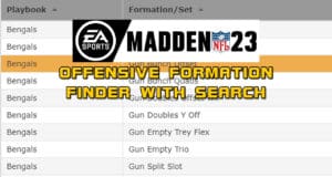 madden nfl 23 offensive formation list