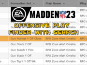 madden nfl 23 offensive play finder with search