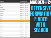 madden 24 defensive formation finder with search
