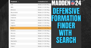 madden 24 defensive formation finder with search