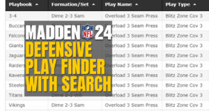 madden 24 defensive play finder with search