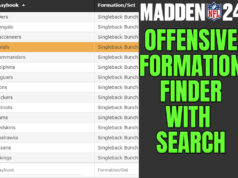 madden 24 offensive formation finder with search