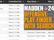 madden 24 offensive play finder with search